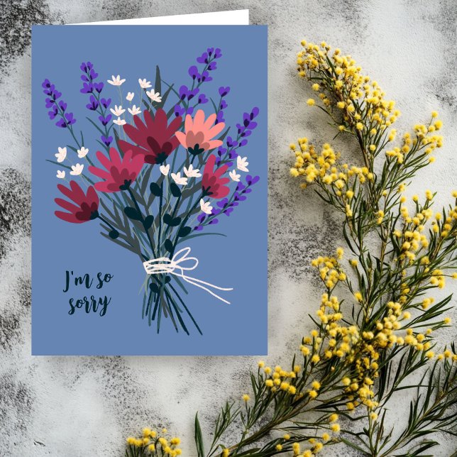 WildblomBouquet Condolences Förlåt för förlust Kort (Wildflower Bouquet Condolences Sorry for Loss Card
)