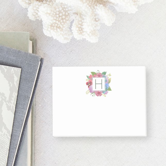 WildblomBouquet Monogram Post-it Block (Skapare uppladdad)
