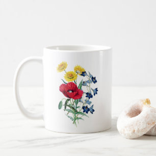 WildblomBouquet, Poppies Botanical Illustration Kaffemugg