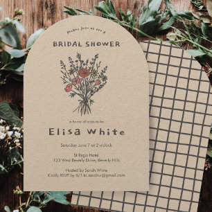 WildblomBouquet Rustic Arch Whimsical Shower Inbjudningar