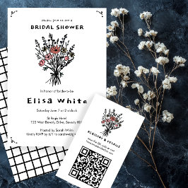 WildblomBouquet Rustic Whimsical Möhippa Inbjudningar