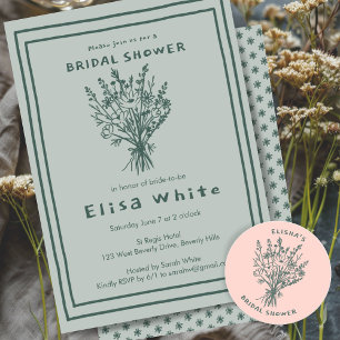 WildblomBouquet Rustic Whimsical Möhippa Inbjudningar