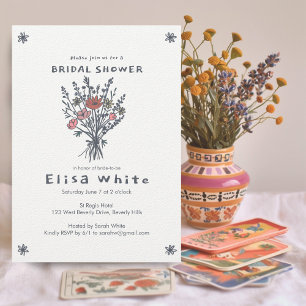 WildblomBouquet Rustic Whimsical Möhippa Inbjudningar
