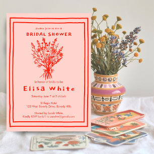 WildblomBouquet Rustic Whimsical Möhippa Inbjudningar