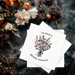 WildblomBouquet Rustic Whimsical Möhippa Pappersservett