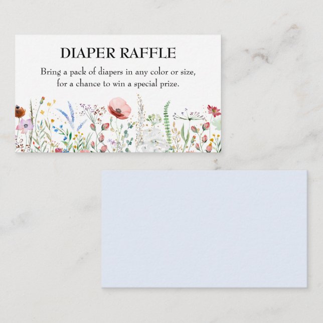 WildblomBoy Shower Diaper Raffle Tilläggskort (Fram/baksida)