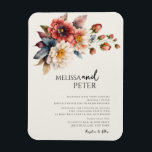 WildblomBröllop Magnet<br><div class="desc">Den här färgstarka Bouquet av blommor-inbjudan innehåller vackra,  handmålade,  vildblommor som arrangeras som en underbar ram.</div>