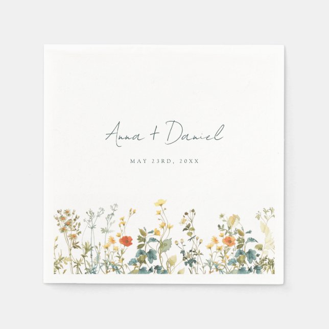 WildblomBröllop Pappersservett (Framsidan)
