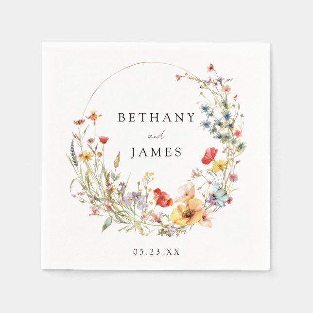 WildblomBröllop Pappersservett (Framsidan)