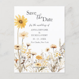 WildblomBröllop spara datum Vykort