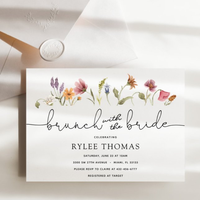 WildblomBrunch med inbjudan till Bride Shower (Skapare uppladdad)