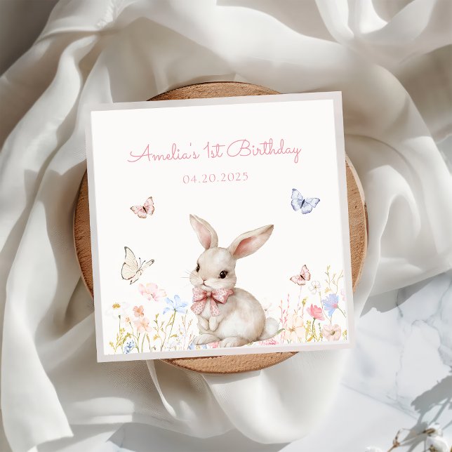 WildblomBunny Birthday Pappersservett (Skapare uppladdad)