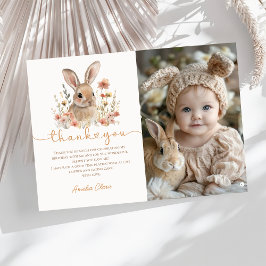 WildblomBunny Girl Birthday Photo Tack Kort