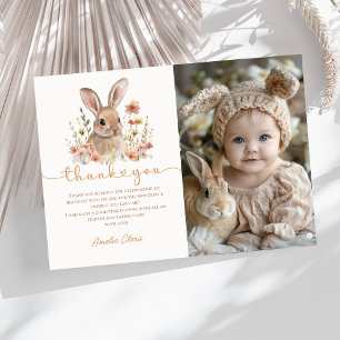 WildblomBunny Girl Birthday Photo Tack Kort