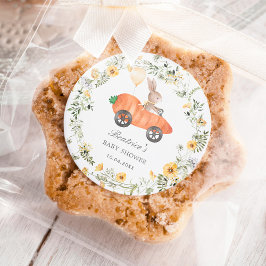 WildblomBunny Rabbit Påsk Garden Baby Shower Runt Klistermärke