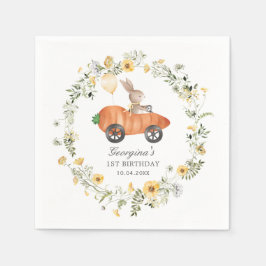 WildblomBunny Rabbit Riding Carrot Car Party Pappersservett