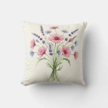 Wildblombuquet dekorativ kudde