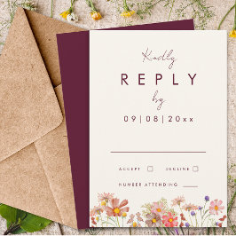 Wildblomburgundy Terracotta Fall Wedding Reply OSA Kort