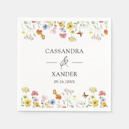 WildblomButterflies Boho Bröllop Ampersand Pappersservett