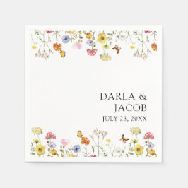 WildblomButterflies Boho Bröllop Pappersservett