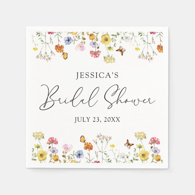 WildblomButterflies Boho Möhippa Pappersservett (Framsidan)