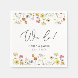WildblomButterflies Boho We Do Bröllop Pappersservett