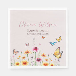 WildblomButterfly Baby i Bloom Baby Shower Pappersservett
