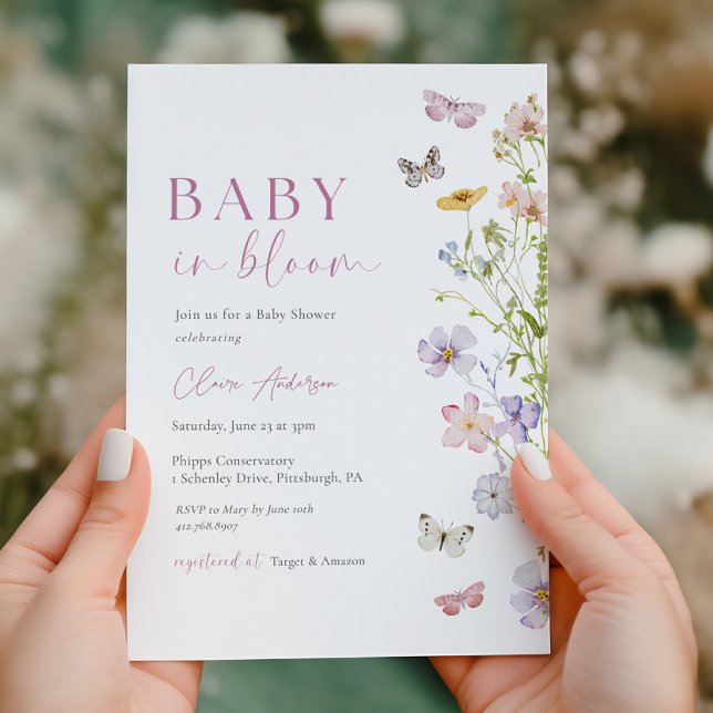 WildblomButterfly Baby i Bloom Shower Inbjudningar (Skapare uppladdad)