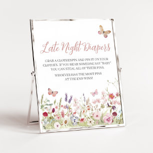 WildblomButterfly Baby Late Nattblöjor Poster