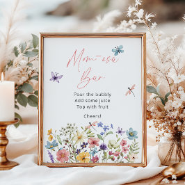 WildblomButterfly Baby Shower Momosa Pub Poster
