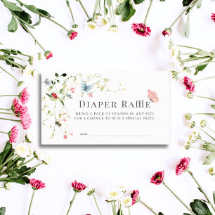 WildblomButterfly Bee Baby Diaper Raffle Biljett Tilläggskort