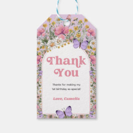 WildblomButterfly Birthday Tack Presentetikett