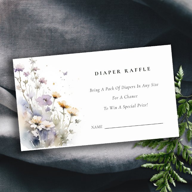 WildblomButterfly Diaper Raffle Baby Shower Tilläggskort (Skapare uppladdad)