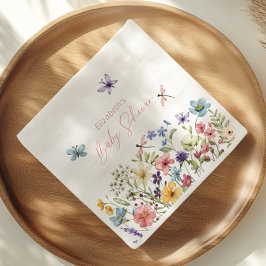 WildblomButterfly Garden Baby Shower Napkins Pappersservett