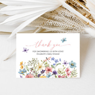 WildblomButterfly Garden Baby Shower Tack Kort