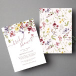 Wildblomcalligraphy Mauve Möhippa Inbjudningar<br><div class="desc">Modern kalligrafi och mauve wildblomma inbjudningskort för möhippan.</div>