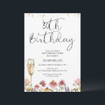 WildblomChampagne Glass 30års födelsedag Inbjudningar<br><div class="desc">Wildblommor Champagne Glass 30års födelsedag Inbjudan Wildblommor fick inbjudan från 30års födelsedag med ett vackert glas med flera färgader arrangemang och lång champagne av guld färgad. Den här moderna inbjudan till Wildblomma 30års födelsedag har också en härlig modern bildrubrik för kalligrafi och några faux guld glitter punkter.</div>