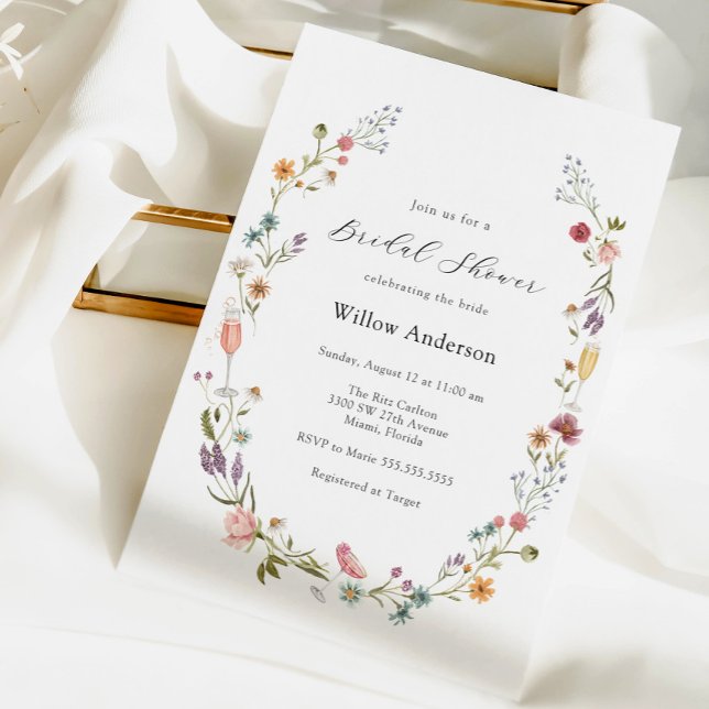 WildblomChampagne Inbjudningskort för möhippan (Skapare uppladdad)