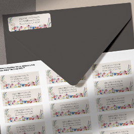 Wildblomcharm Rustic Blommigt Bröllop Adress Returadress Etikett