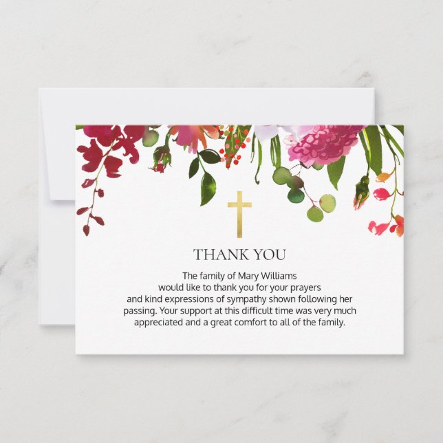 WildblomChristian Memorial Funeral Tack Kort (Framsida)