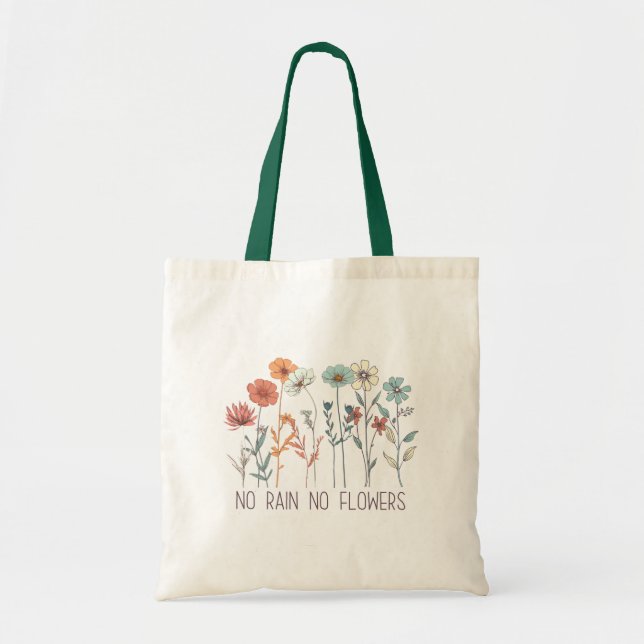 Wildblomcitattecken Tote Bag Tygkasse (Framsidan)