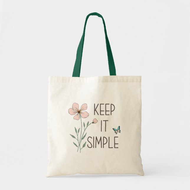 Wildblomcitattecken Tote Bag Tygkasse (Framsidan)