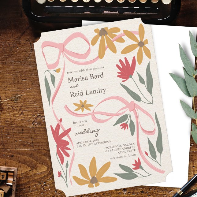 Wildblomcoquette Bröllop Inbjudningar (Skapare uppladdad)