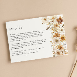 WildblomCream Boho Blommigt Bröllop Tilläggskort