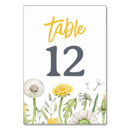 WildblomDandelion Garden Wedding Bordsnummer