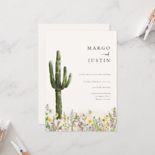 WildblomDesert Cactus Bröllop Inbjudningar