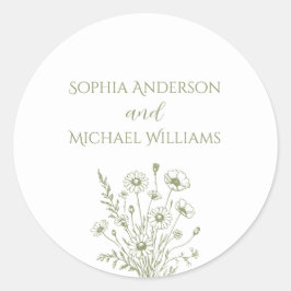 Wildblome Elegance- Wedding Stickers Runt Klistermärke