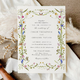 WildblomElegant Garden Wedding Inbjudningar
