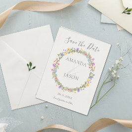 Wildblomen Wandeand Blommigt Bröllop spara datum