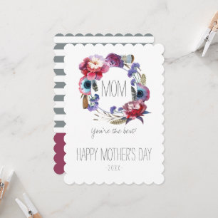 Wildblomens Blommigt med Feathers Mors dag Kort